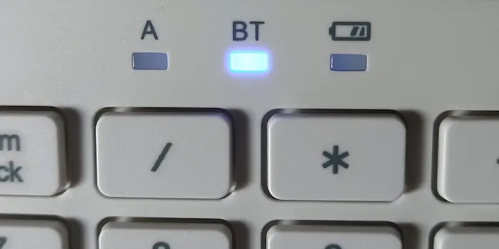Bluetoothキーボードのペアリングを確認